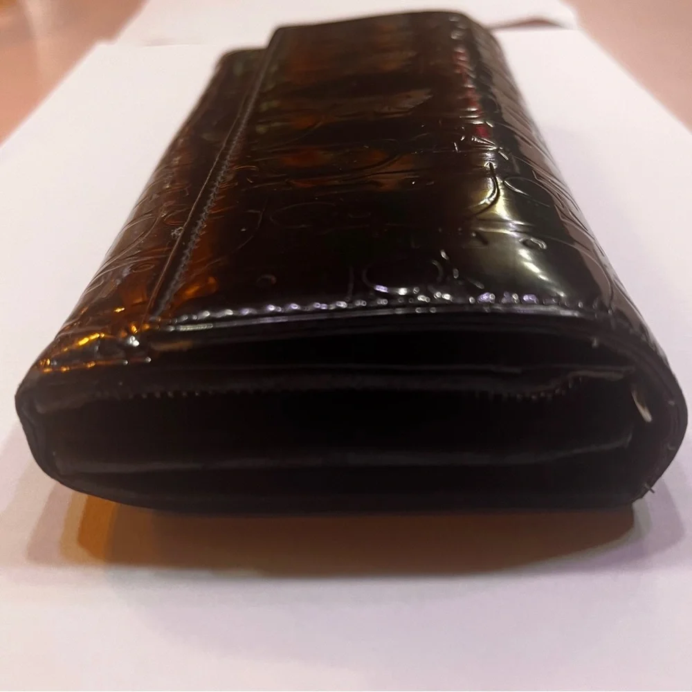 Christian Dior Black Leather Wallet Dior Black Patent Leather wallet